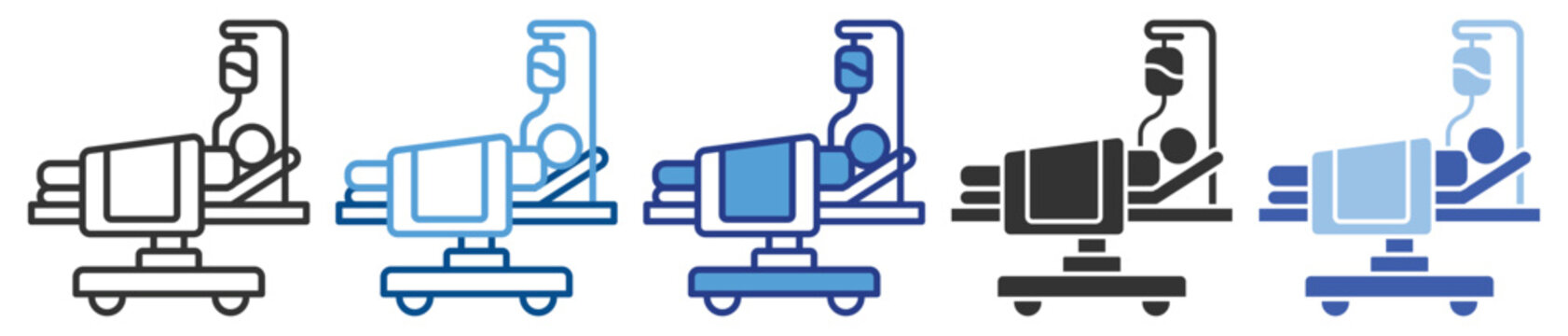 Medical treatment icon set multiple style