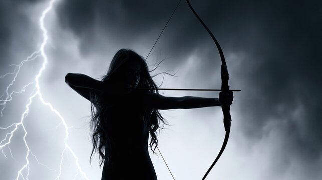 Dark stormy sky lightning background silhouette