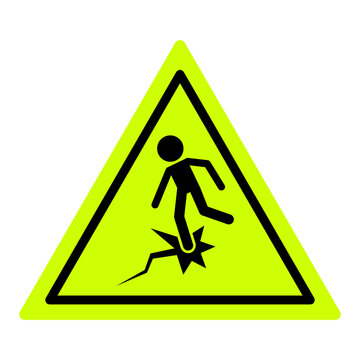 "Beware of thin ice" signage or icon
