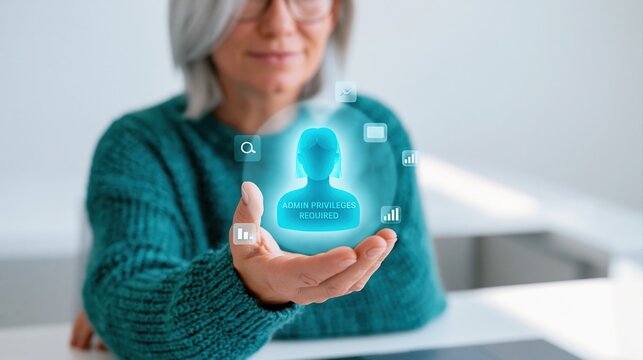 Senior woman admin privileges security