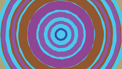 Naklejka premium Concentric circle graphic background design with vibrant cyan and purple bands featuring repeating circular patterns for artistic visual projects.