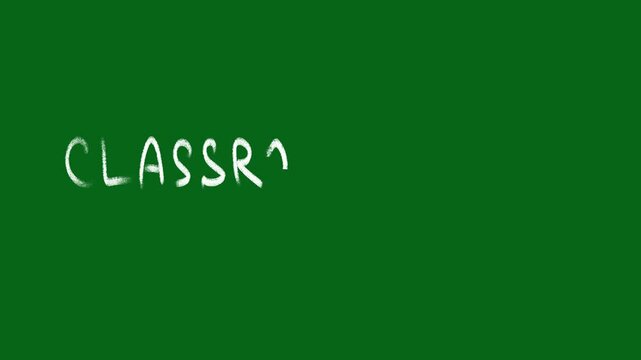 Chalk Writing Classroom Rules Text Animation on Transparent Background 4K