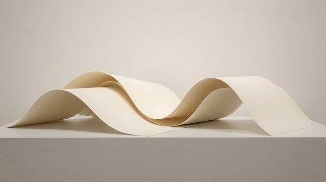 Abstract paper scroll shape on neutral background