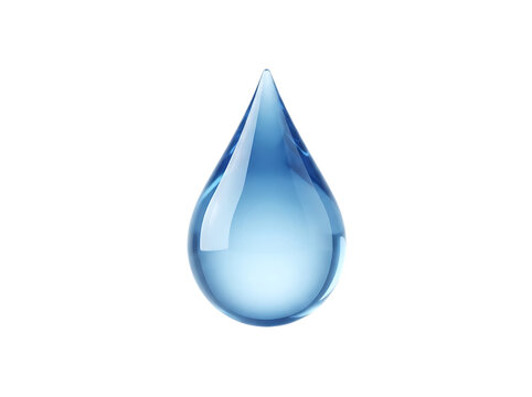 Simple water droplet falling with light reflection