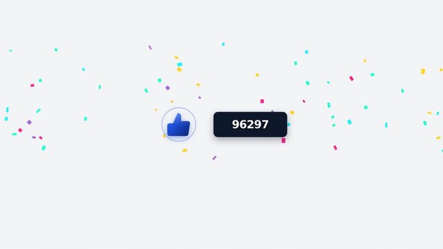Motion of social media likes and comments increasing rapidly in digital environment.