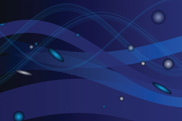 Cosmic blue waves with distant galaxies and nebula streaks © Solaiman77