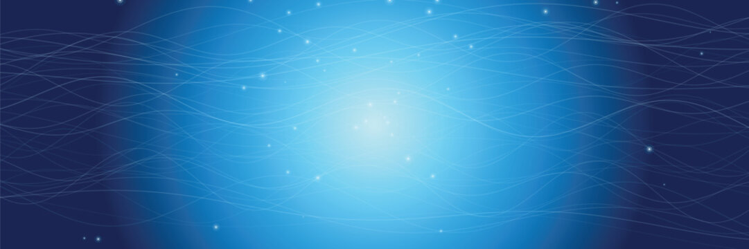 Ethereal blue gradient nebula with cosmic wave patterns glow