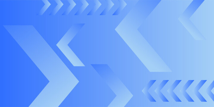 Abstract bright blue arrow shapes pattern background. Simple and trendy banner concept element design. Cool and futuristic background style.