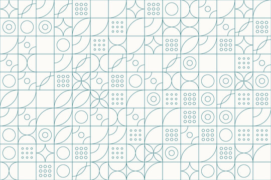 Intricate geometric grid pattern with circular motifs and numeric sequences geometric patterns