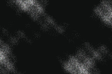High-contrast halftone camouflage pattern with dotted texture dots black white © Solaiman77