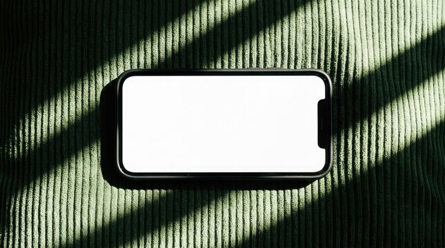 Green corduroy phone mockup showcase your app or website design with style
