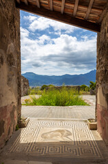 Naklejka premium View of the ancient city of Pompeii. Pompeii is an ancient Roman city died from the eruption of Mount Vesuvius in the 1st century. Naples, Italy.
