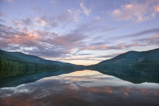 Lake on sunset