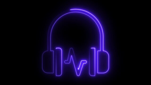 Abstract neon glowing single musical note icon animation. Neon music icon animation video. neon musical note icons