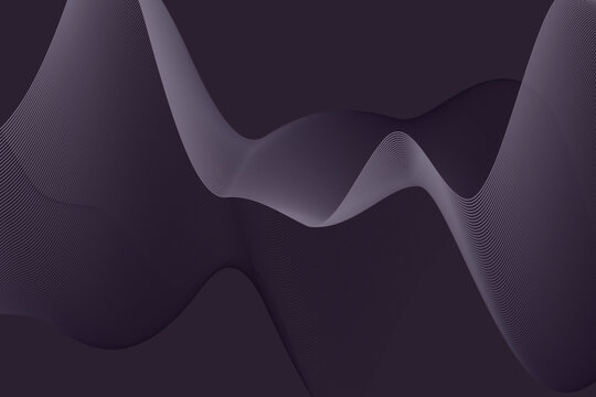 Smooth gradient 3d wave patterns in deep purple hues