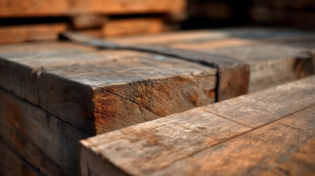 Rugged wooden crate joints and weathered pine planks