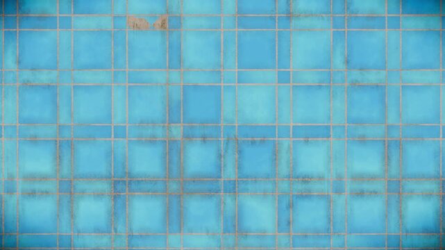 Abstract pattern background, seamless loop of distressed blue tiles, light tan grid, grunge texture, motion graphics