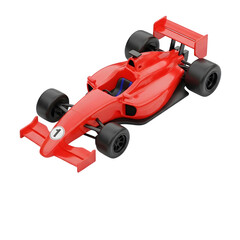 Obraz premium Red formula 1 racing car toy isolated on transparent background