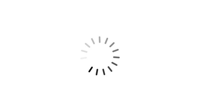 Simple grey circular loading spinner isolated on a clean white background for web application
