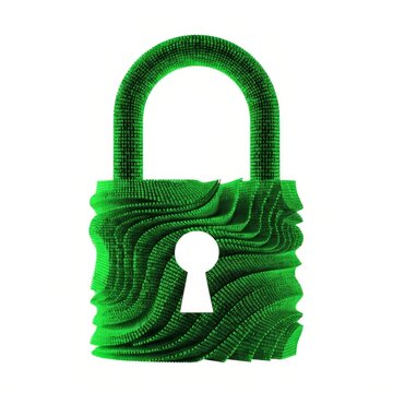 Illuminated digital padlock composed of glowing binary digits symbolizing cybersecurity and safeguarding data in a contemporary digital landscape