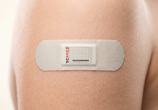 Arm with Adhesive Bandage Design Logo Mockup