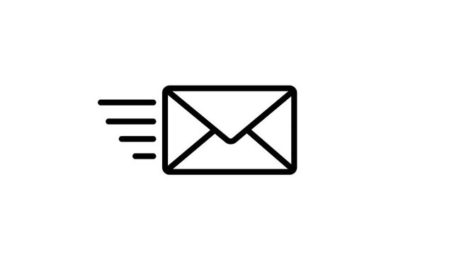 Mail email sending envelope icon animation.
