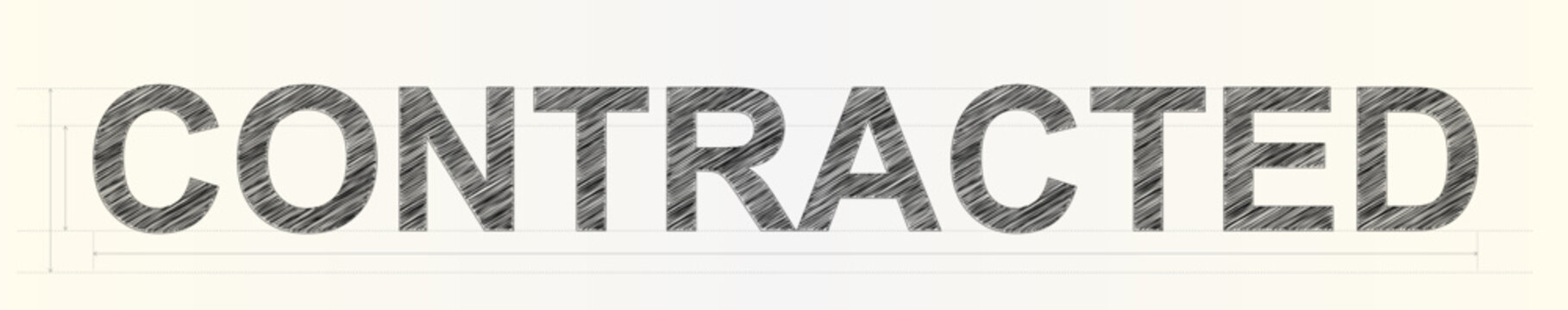 A unique hand drawn sketch style rendering of the word CONTRACTED ideal for business documents and legal concept designs