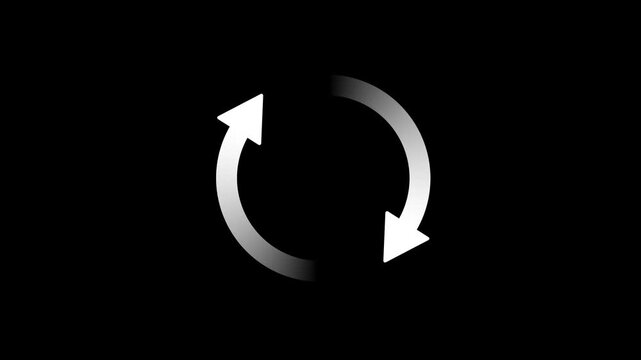 Half circle arrow loading animation rotating.