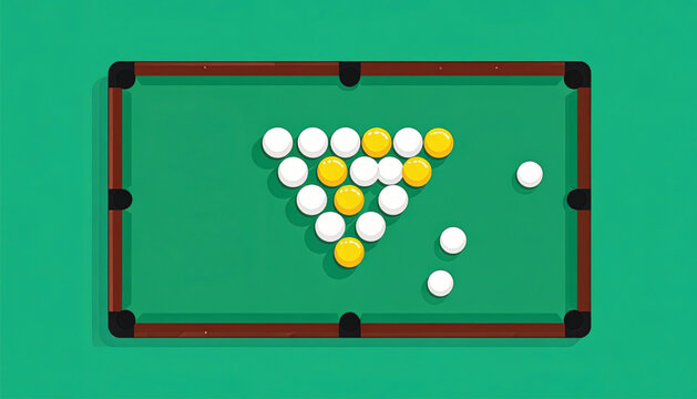 Abstract Minimalist Green Billiard Table Corner Illustration