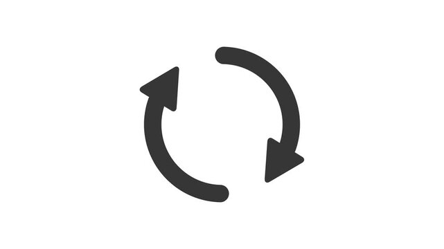 Circle refresh arrow loading icon animation with progress indicator on white background.