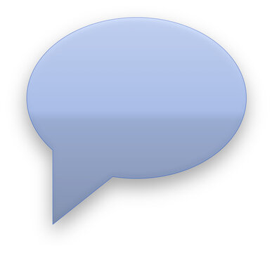 Blue speech bubble creating communication dialogue template