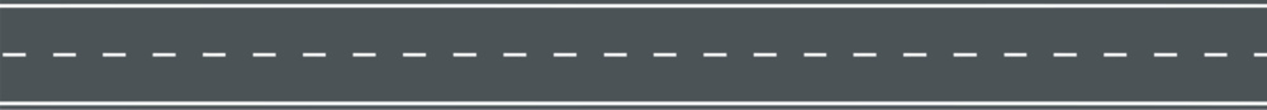 Seamless straight asphalt road graphic with white dashed line markings, top view of a highway street lane for transportation, traffic, navigation and map design concepts in a clean vector 