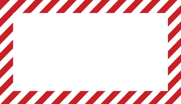 Dynamic red and white diagonal vector frame perfect for signage warnings or graphic design elements