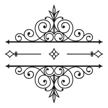 Set of luxury page dividers and decorative elements with ornate scrollwork diamond accents and arrow tips suitable for high end wedding branding invitation cards and elegant typography design.