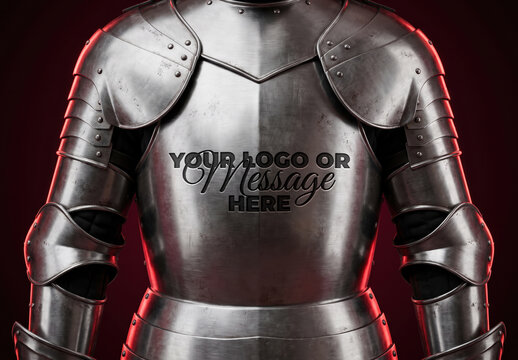 Knight Armor Front Logo Design Message Mockup
