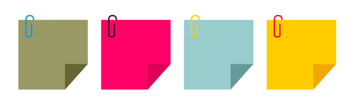 colorful sticky notes with paper clip