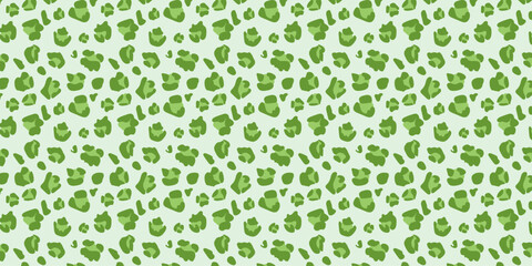 Seamless matcha green leopard print with abstract animal spots. Trendy safari pattern for fabric, wallpaper, wrapping paper, fashion, packaging, stationery and digital backgrounds. © loli