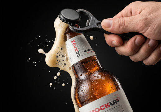 Open Beer Splash Complete Labels Mockup