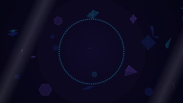 Futuristic Motion Graphic of Circular Digital Interface with Dynamic Elements for Technology and Science.