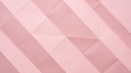 Fototapeta premium Soft Pastel Pink Folded Paper Texture with Delicate Diagonal Creases and Smooth Geometric Facets, Seamless Blush Background for Beauty Branding, Invitations, Packaging, Stationery and Mockups
