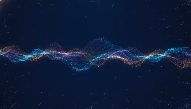 Abstract technology background featuring a glowing big data tunnel with flowing digital signals, representing AI networks, high speed data transfer, cloud computing, and futuristic communication syste
