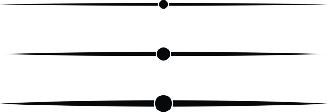 Elegant black divider lines with central dots graphic design elements for sections and text breaks