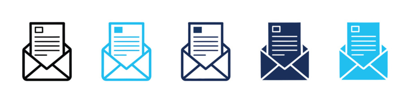 Email Icons in Multiple Styles for Mail, Messaging, Communication, Inbox, and User Interface Vector Design
