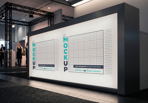 Reception Counter Backlight Event Party Mockup