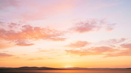 Obraz premium Beautiful Pink and Orange Pastel Sunset Over Mountains and Lake