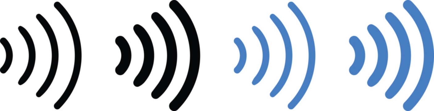  NFC Contactless Payment Icon Set. wireless pay symbols. cashless payment signs, near field communication sign