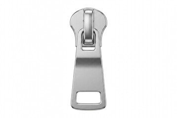 Silver Metallic Zipper Slider and Puller Assembly © Atreyee