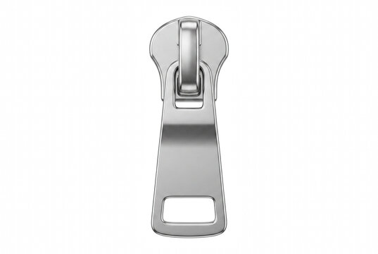 Silver Metallic Zipper Slider and Puller Assembly