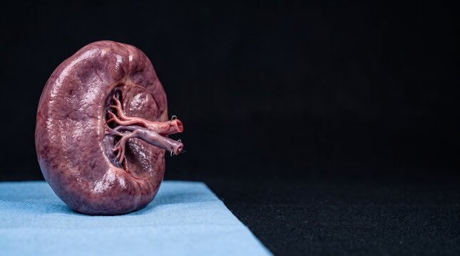 Human Spleen Anatomy Medical 3D Illustration Isolated on Black Background