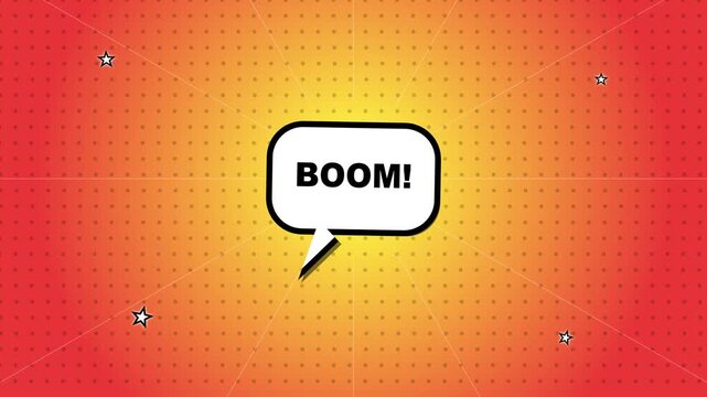 Retro pop art comic speech bubble with MORPH! text on orange halftone sunburst background featuring radial lines and small stars for motion graphics and video editing footage.